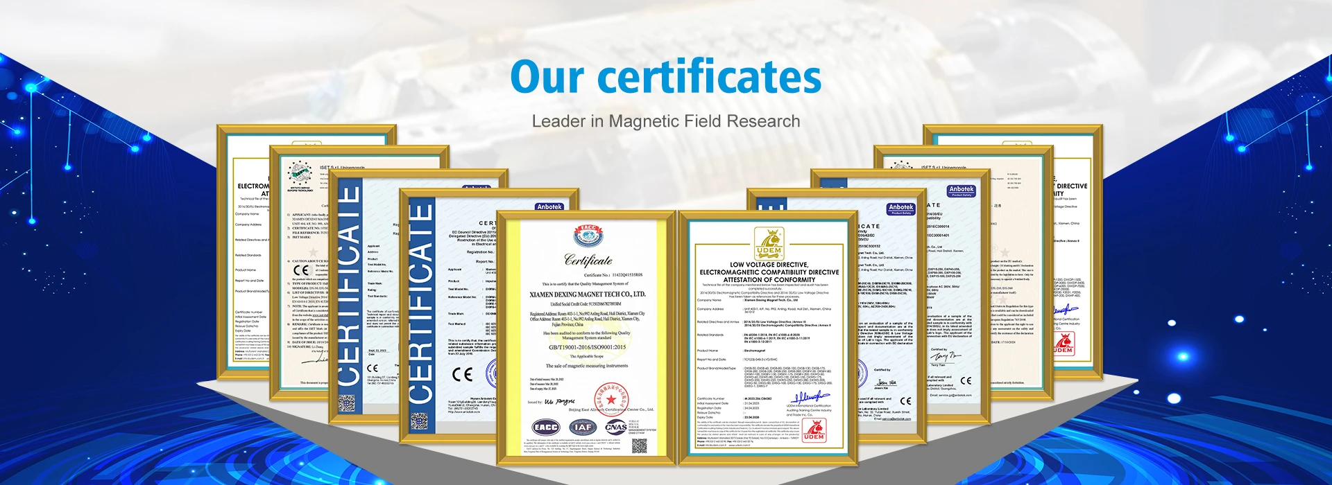 magnetic field testing Certificate