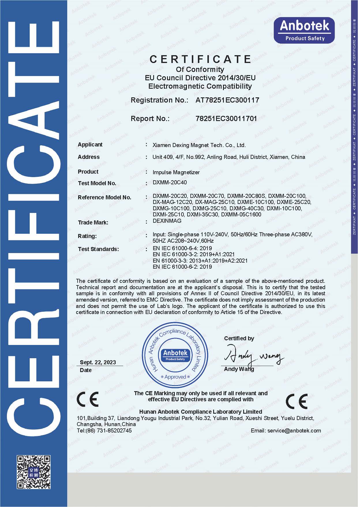 EU Council Directive 2014/30/EU  Electromagnetic Compatibility